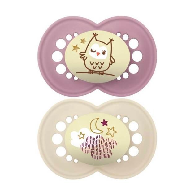 זוג מוצצי מאמ זוהרים בחושך 6+ בנות