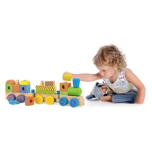 ⁦רכבת עץ השחלת צורות ויגה⁩ – תמונה ⁦4⁩