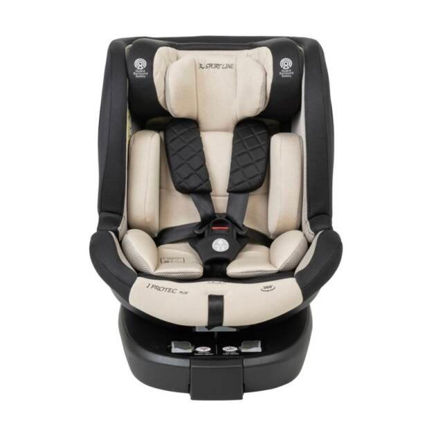 ⁦כיסא בטיחות ספורטליין i protect plus בז׳ מסתובב 360⁩ – תמונה ⁦2⁩