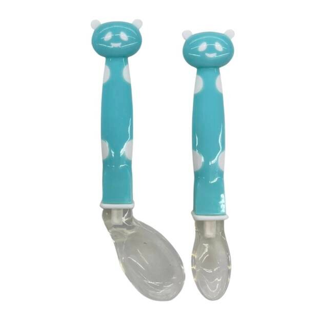 זוג כפיות סיליקון דובי תכלת