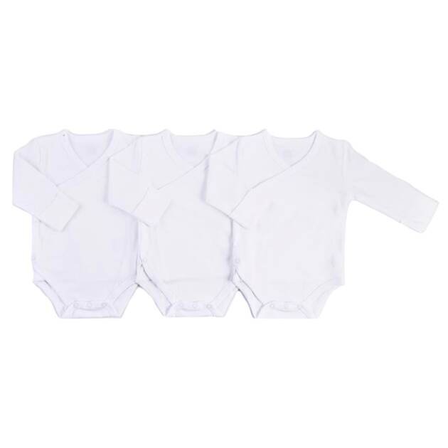 שלישיית בגד גוף מעטפת פלנל 0-3