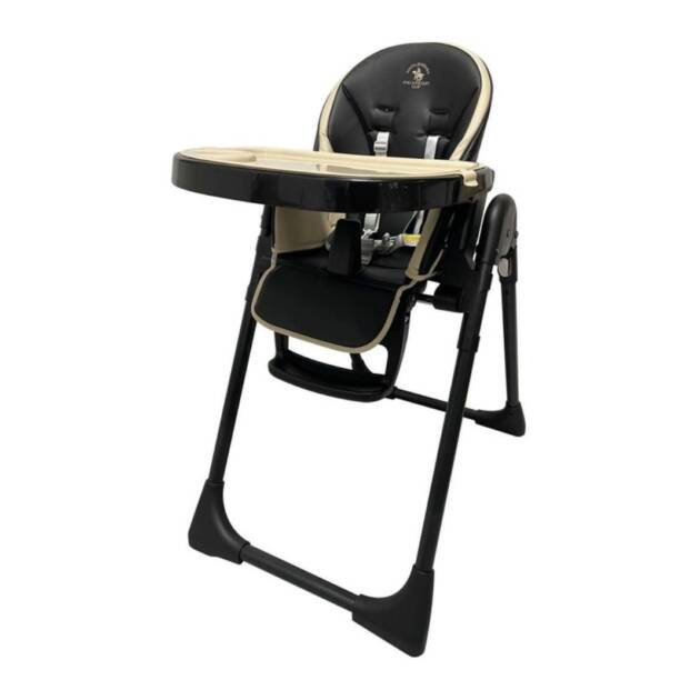 כיסא אוכל פלומה סנטה ברברה פולו שחור בז׳ מתכוונן עולה יורד ומתקפל