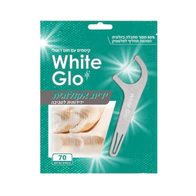קיסמים עם חוט דנטלי ידית אקולוגית וויט גלו