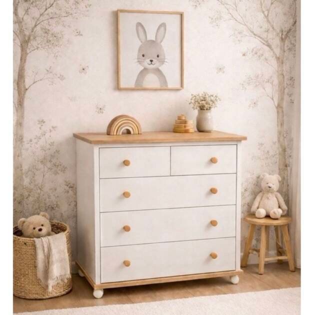 שידה דורית לבן אלון רוחב 80 ס״מ