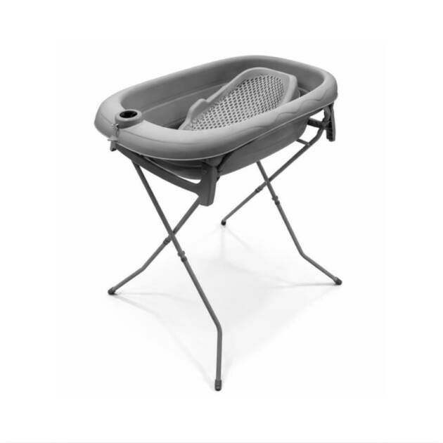 אמבטיה סיליקון אפור מתקפלת + צינורית + דפני רשת + מד טמפרטורה