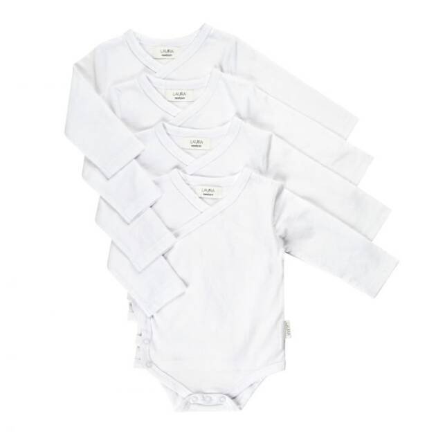 רביעיית בגדי גוף NB לבן לורה