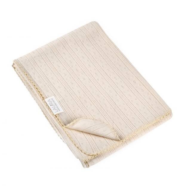 שמיכת פוינטל בז׳ לורה 75x100