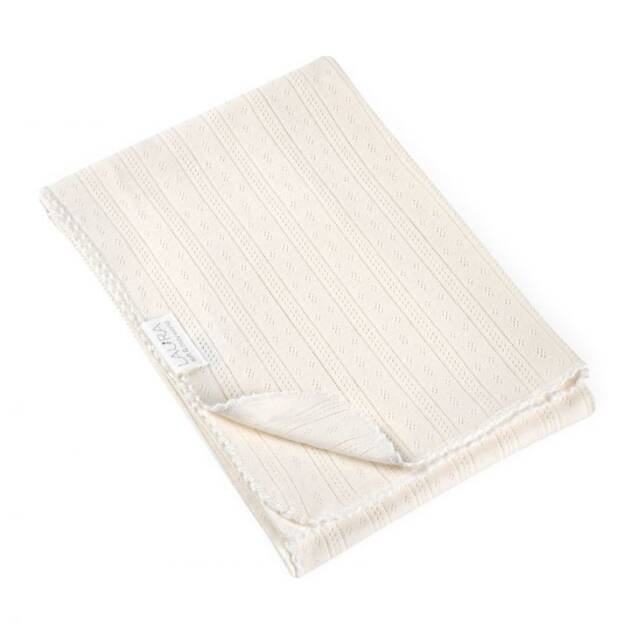 שמיכת פוינטל לבן לורה 75x100