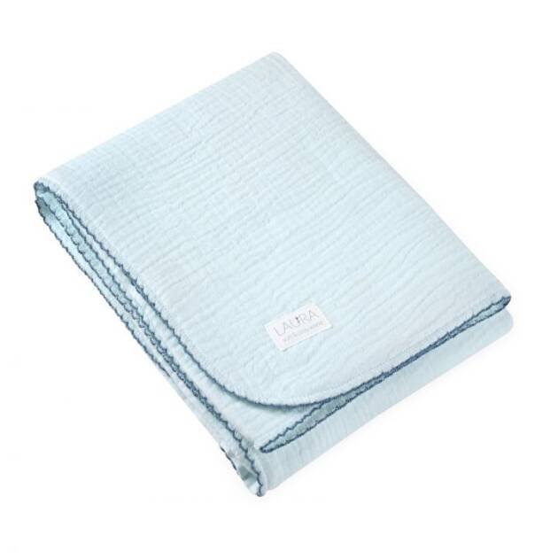 שמיכת טטרא תכלת לורה 75x100