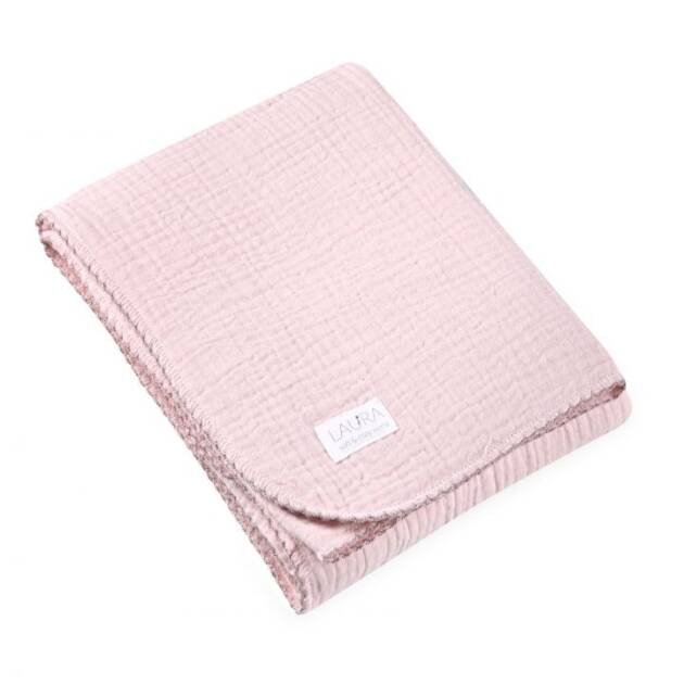 שמיכת טטרא ורוד לורה 75x100