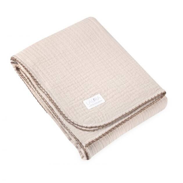 שמיכת טטרא בז׳ לורה 75x100