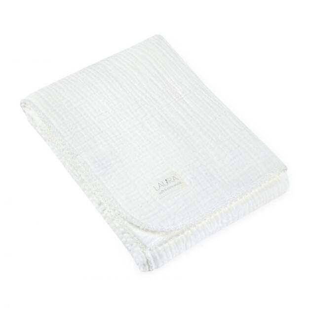 שמיכת טטרא לבן לורה 75x100